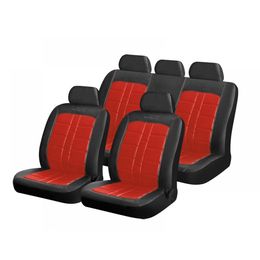 Чехлы на сиденья искусственная кожа «RODEO» Красный/Черный 10375, чёрный/красный, универсальные, 10375
