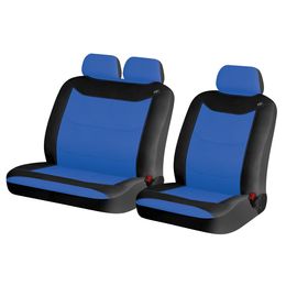 Чехлы на сиденья трикотаж «FUSION-VAN», чёрный/голубой, универсальные, 10403