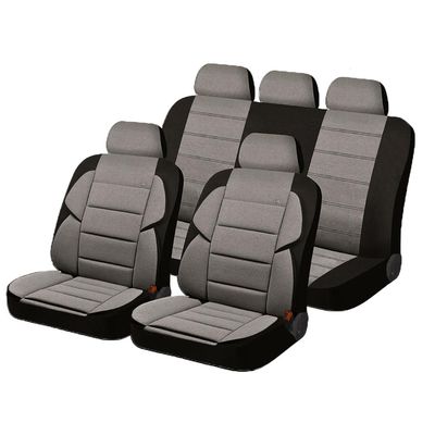 Чехлы на сиденья трикотаж «SUPER TWEED», чёрный/светло-серый, универсальные, 10934