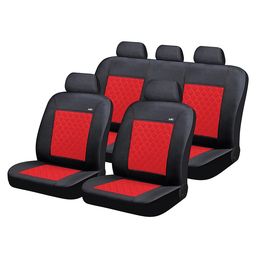 Чехлы на сиденья трикотаж «DOMINANT», чёрный/красный/красный, универсальные, 10509