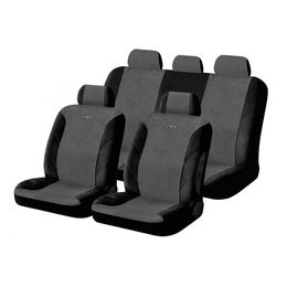 Чехлы на сиденья трикотаж «ELEGANT», чёрный/серый, универсальные, 10369