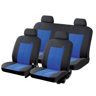 Чехлы на сиденья трикотаж «MASTER», чёрный/синий, универсальные, 10315