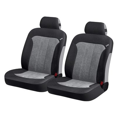 Чехлы на сиденья трикотаж «TREND FRONT», чёрный/светло-серый, универсальные, 21776