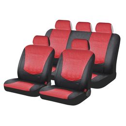 Чехлы на сиденья искусственная кожа «EXOTIC», чёрный/красный, универсальные, 10416