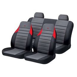 Чехлы на сиденья трикотаж «MATRIX», чёрный/серый/красный, универсальные, 10541