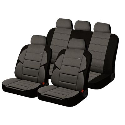Чехлы на сиденья трикотаж «SUPER TWEED», чёрный/тёмно-серый, универсальные, 10935