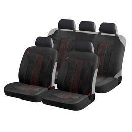 Чехлы на сиденья трикотаж «TREND COOL PLUS», чёрный/красный, универсальные, 22144