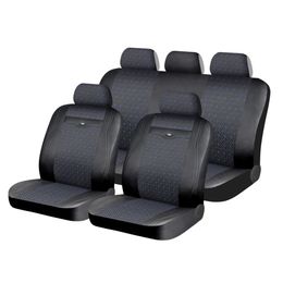 Чехлы на сиденья искусственная кожа/жаккард «MARSHAL PREMIUM», чёрный/синий, универсальные, 10518