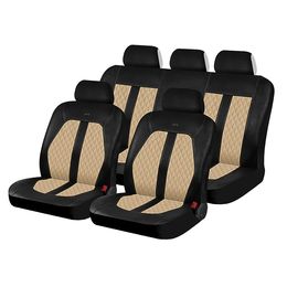 Чехлы на сиденья искусственная кожа «LAREDO», чёрный/бежевый/бежевый, универсальные, 10447