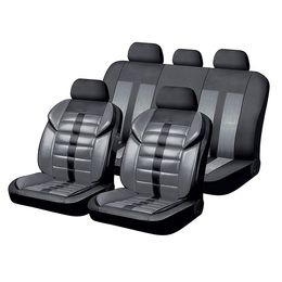 Чехлы на сиденья комбинированные «GTR PREMIUM», чёрный/серый/серый, универсальные, 10577