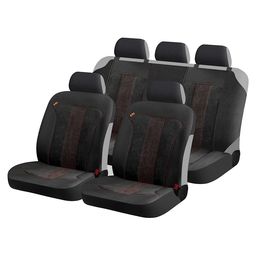 Чехлы на сиденья трикотаж «TREND COOL PLUS», чёрный/оранжевый, универсальные, 22145