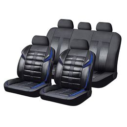 Чехлы на сиденья комбинированные «GTR PREMIUM», чёрный/синий/синий, универсальные, 10523