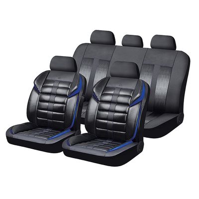 Чехлы на сиденья комбинированные «GTR PREMIUM», чёрный/синий/синий, универсальные, 10523