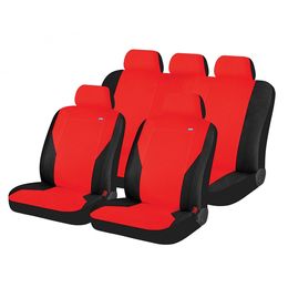 Чехлы на сиденья трикотаж «PASS», чёрный/красный, универсальные, 10911