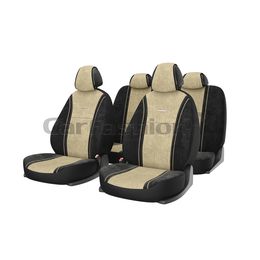 Чехлы на автомобильные сиденья COMFORT комплект, велюр букле, бежевый, чёрный