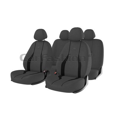 Чехлы на автомобильные сиденья NEON комплект, шёлковый полиэстер, чёрный, тёмно-серый, чёрный