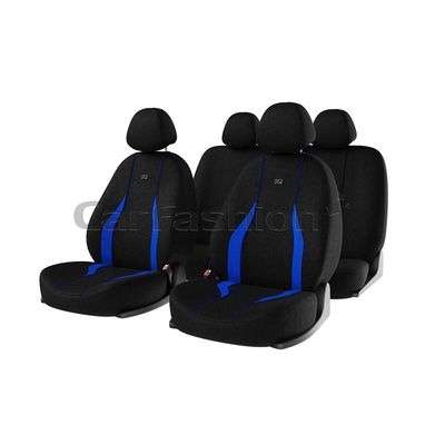 Чехлы на автомобильные сиденья NEON комплект, шёлковый полиэстер, синий, чёрный, синий