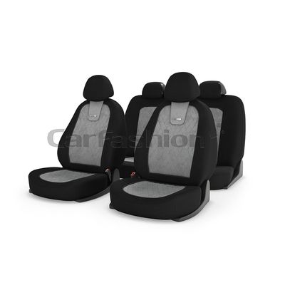 Чехлы на автомобильные сиденья COLOMBO комплект, алькантара, светло-серый, чёрный, светло-серый