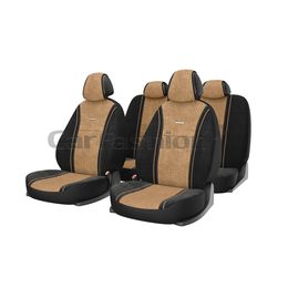 Чехлы на автомобильные сиденья COMFORT комплект, велюр букле, тёмно-бежевый, чёрный