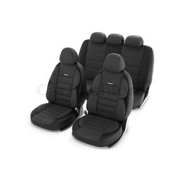 Чехлы на автомобильные сиденья GROSS комплект, трикотаж, тёмно-серый, чёрный, чёрный
