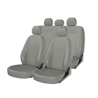 Чехлы на автомобильные сиденья ATOM LEATHER комплект, экокожа, серый, серый, серый