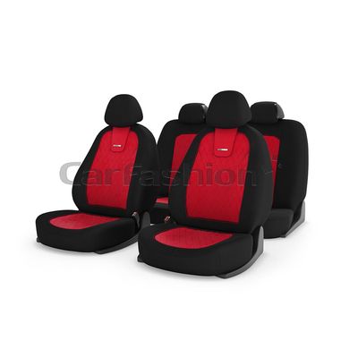 Чехлы на автомобильные сиденья COLOMBO комплект, алькантара, красный, чёрный, красный