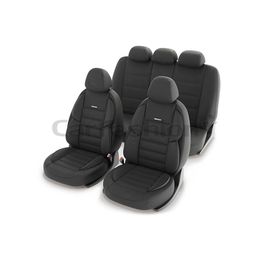 Чехлы на автомобильные сиденья GROSS комплект, трикотаж, тёмно-серый, тёмно-серый, чёрный