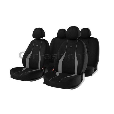 Чехлы на автомобильные сиденья NEON комплект, шёлковый полиэстер, светло-серый, чёрный, светло-серый