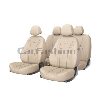 Чехлы на автомобильные сиденья TILTAN комплект, экокожа, бежевый, бежевый, коричневый