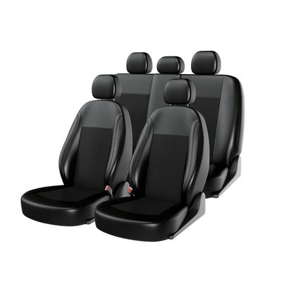 Чехлы на автомобильные сиденья ATOM LEATHER комплект, экокожа, чёрный, чёрный, чёрный