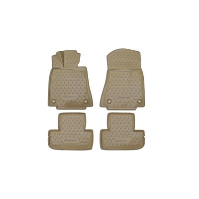 Коврики 3D в салон для LEXUS RС350 2015-, полиуретан, бежевые