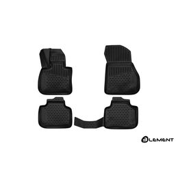 Коврики 3D в салон для BMW X1 F48 2015-, полиуретан, чёрные