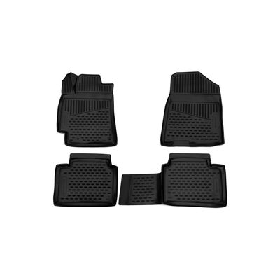 Коврики 3D в салон для KIA CERATO IV 2018-, полиуретан, чёрные