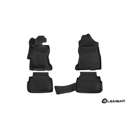 Коврики 3D в салон для SUBARU XV II 2017-, полиуретан, чёрные
