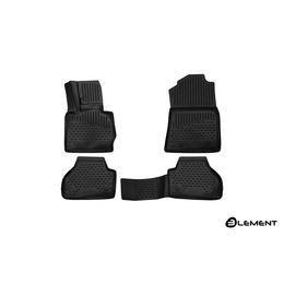 Коврики 3D в салон для BMW X4 F26 2014-2018, полиуретан, чёрные