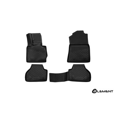 Коврики 3D в салон для BMW X4 F26 2014-2018, полиуретан, чёрные
