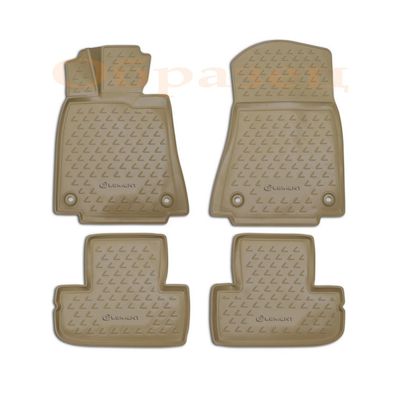 Коврики в салон для LAND ROVER FREELANDER II 2007-2013, полиуретан, бежевые