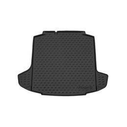 Коврик в багажник для Skoda Rapid I I Рестайлинг II лифтбек 2012-2023, с карманами, полиуретановый коврик багажника