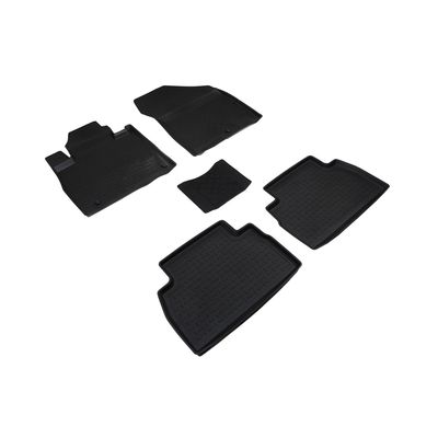 Резиновые коврики с высоким бортом для Hyundai Santa Fe IV (5 мест) 2018-2020