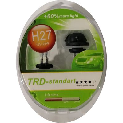 Галогенные автолампы H27W/2 (881) (PGJ13) TRD +60% (Standart) 12 В 27 Вт, комплект ламп (2 шт.)