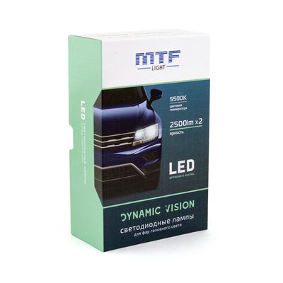 Светодиодные лампы MTF Light, серия DYNAMIC VISION LED, H7, 28W, 2500lm, 5500K, кулер, 2шт.