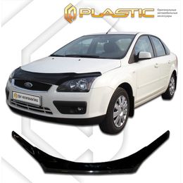 Дефлектор капота (Мухобойка) на FORD FOCUS II CB4 ХЭТЧБЕК 2005-2008, отбойник на капот (exclusive)