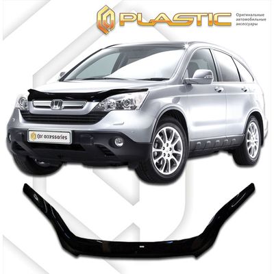 Дефлектор капота (Мухобойка) на HONDA CR-V 2007-2009, отбойник на капот