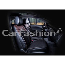 Каркасные накидки 3D на сиденья автомобиля ARSENAL передние, экокожа/твид, кофе, чёрный