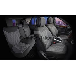 Каркасные накидки 3D на сиденья автомобиля CHESTER PLUS комплект, экокожа, чёрный, тёмно-серый, светло-серый, светло-серый