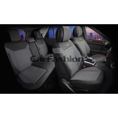 Каркасные накидки 3D на сиденья автомобиля CHESTER PLUS комплект, экокожа, чёрный, тёмно-серый, светло-серый, светло-серый