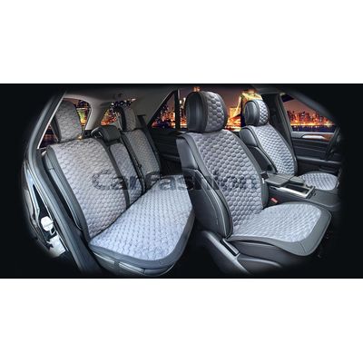 Накидки на сиденья автомобиля CAPRI PLUS комплект, нубук, чёрный, серый, серый Накидки на сиденья автомобиля CAPRI PLUS комплект, нубук, чёрный, серый, серый