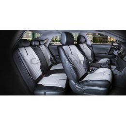 Каркасные накидки 3D на сиденья автомобиля SECTOR LEATHER PLUS комплект, экокожа, чёрный, светло-серый, чёрный Каркасные накидки 3D на сиденья автомобиля SECTOR LEATHER PLUS комплект, экокожа, чёрный, светло-серый, чёрный