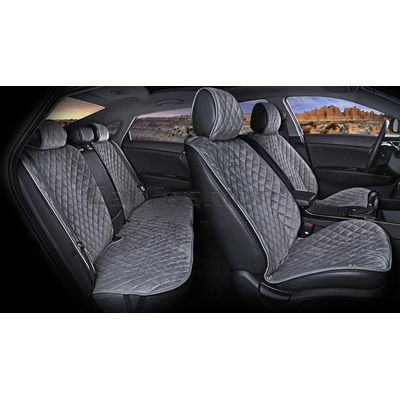 Накидки на сиденья автомобиля CALIFORNIA PLUS комплект, велюр, тёмно-серый