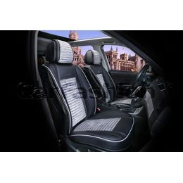 Накидки на сиденья автомобиля MADRID передние, экокожа/велюр, чёрный, тёмно-серый, серый, серый